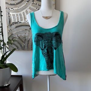 Elephant print tank top